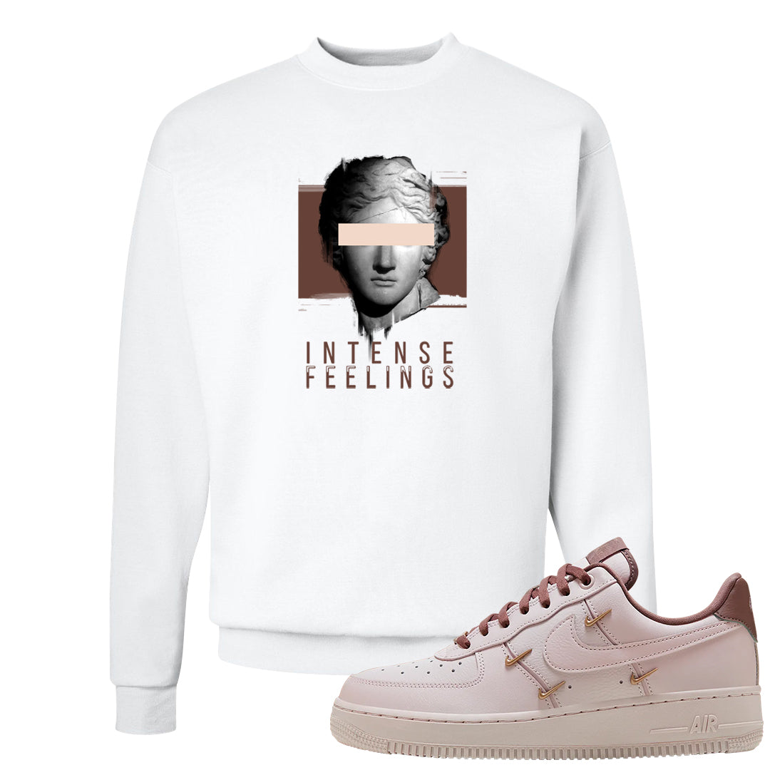 Pink Russet Low AF1s Crewneck Sweatshirt | Intense Feelings, White