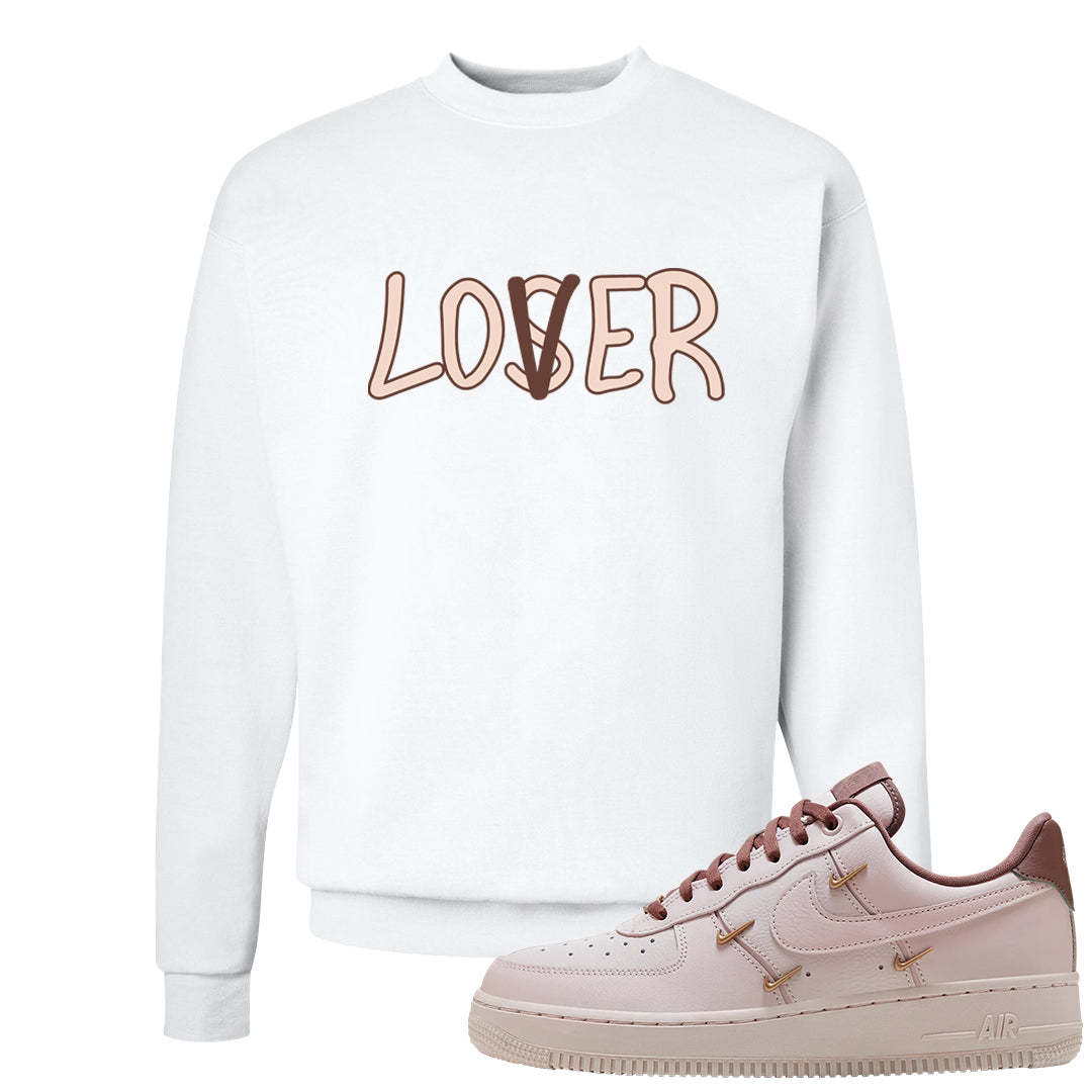 Pink Russet Low AF1s Crewneck Sweatshirt | Lover, White