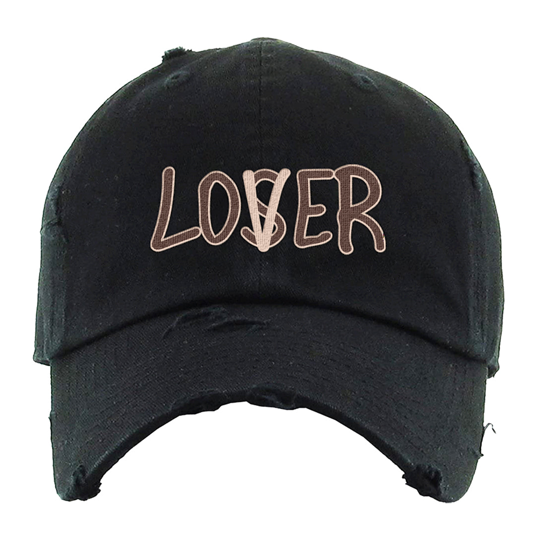 Pink Russet Low AF1s Distressed Dad Hat | Lover, Black