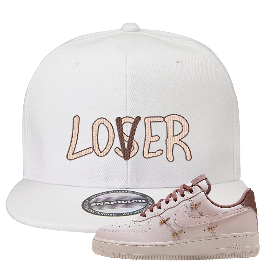 Pink Russet Low AF1s Snapback Hat | Lover, White