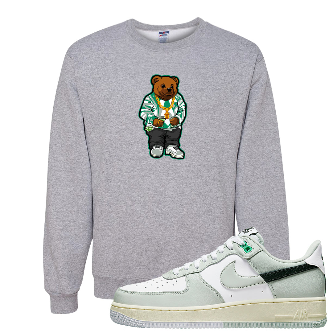 Split Grey White Black Low 1s Crewneck Sweatshirt | Sweater Bear, Ash