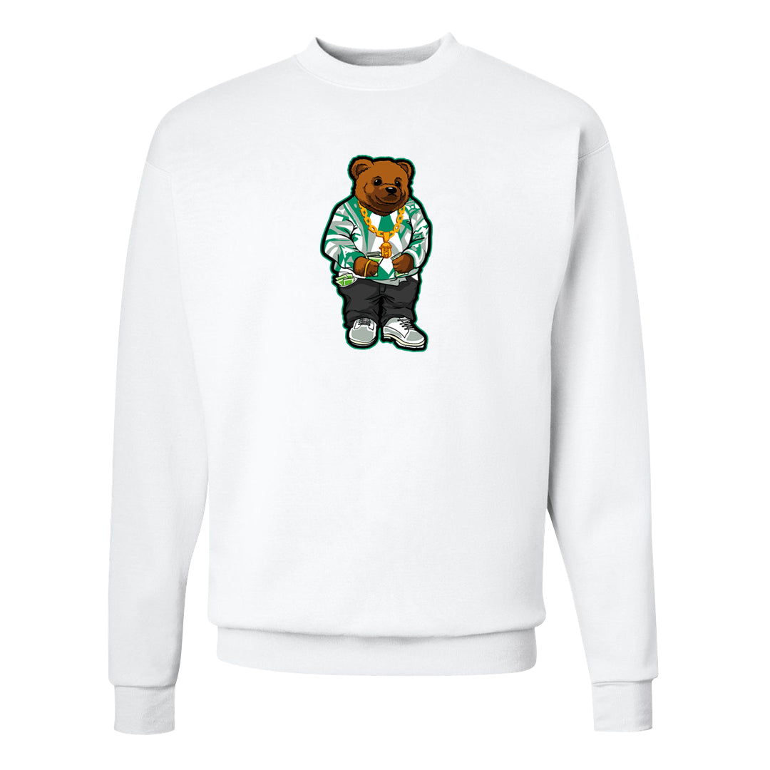 Split Grey White Black Low 1s Crewneck Sweatshirt | Sweater Bear, White