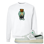 Split Grey White Black Low 1s Crewneck Sweatshirt | Sweater Bear, White