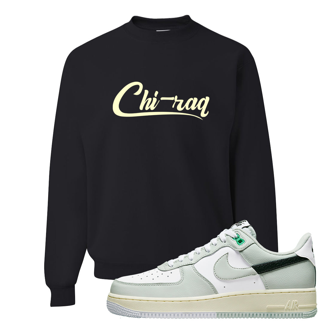 Split Grey White Black Low 1s Crewneck Sweatshirt | Chiraq, Black