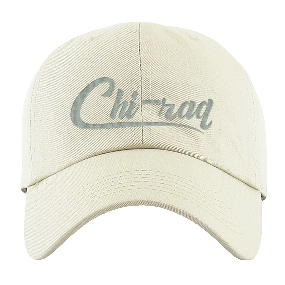 Split Grey White Black Low 1s Dad Hat | Chiraq, White