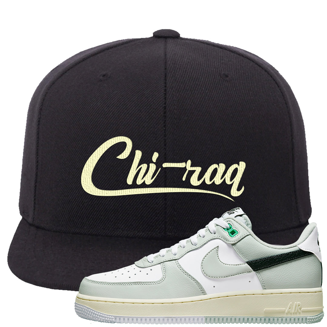 Split Grey White Black Low 1s Snapback Hat | Chiraq, Black