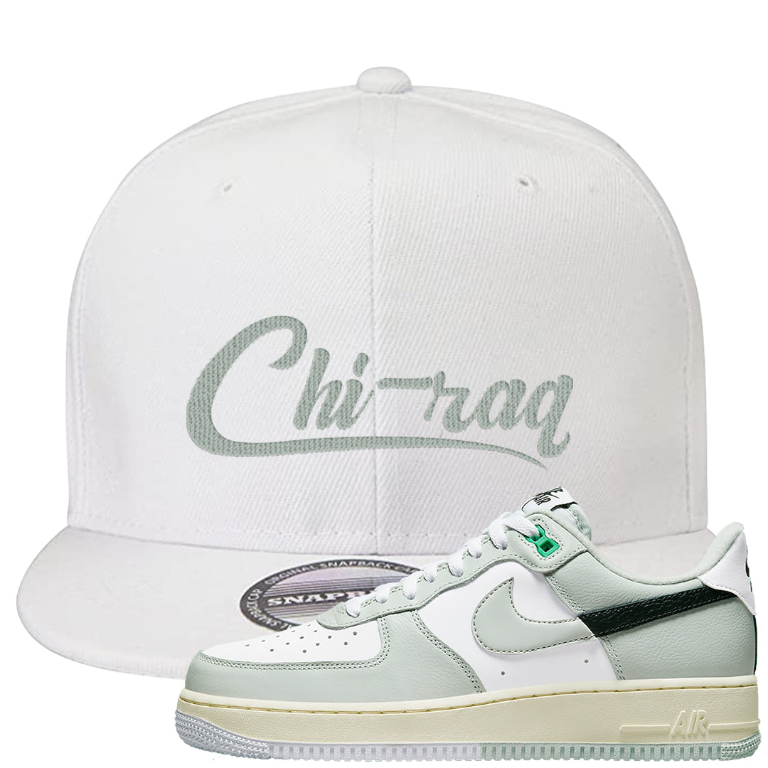 Split Grey White Black Low 1s Snapback Hat | Chiraq, White