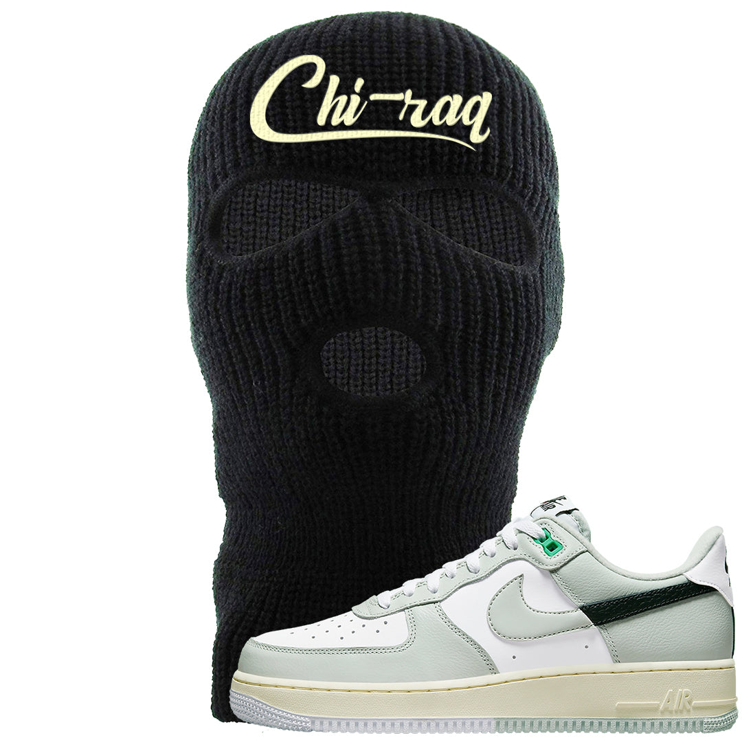 Split Grey White Black Low 1s Ski Mask | Chiraq, Black