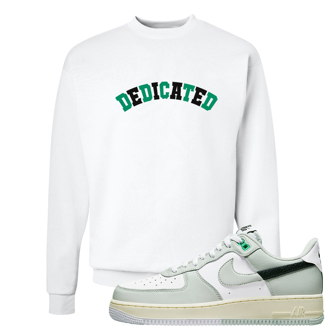 Split Grey White Black Low 1s Crewneck Sweatshirt | Dedicated, White