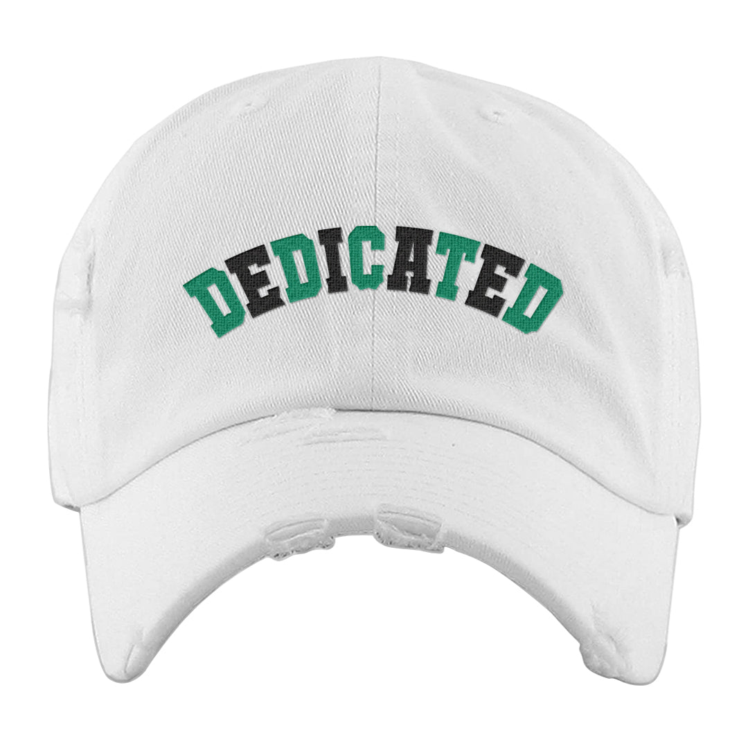 Split Grey White Black Low 1s Distressed Dad Hat | Dedicated, White