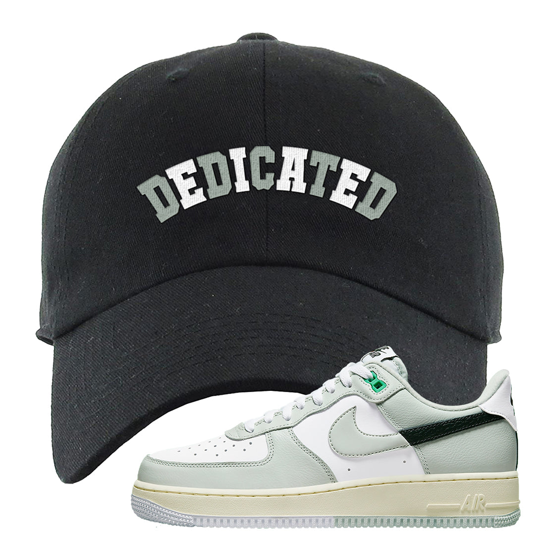 Split Grey White Black Low 1s Dad Hat | Dedicated, Black