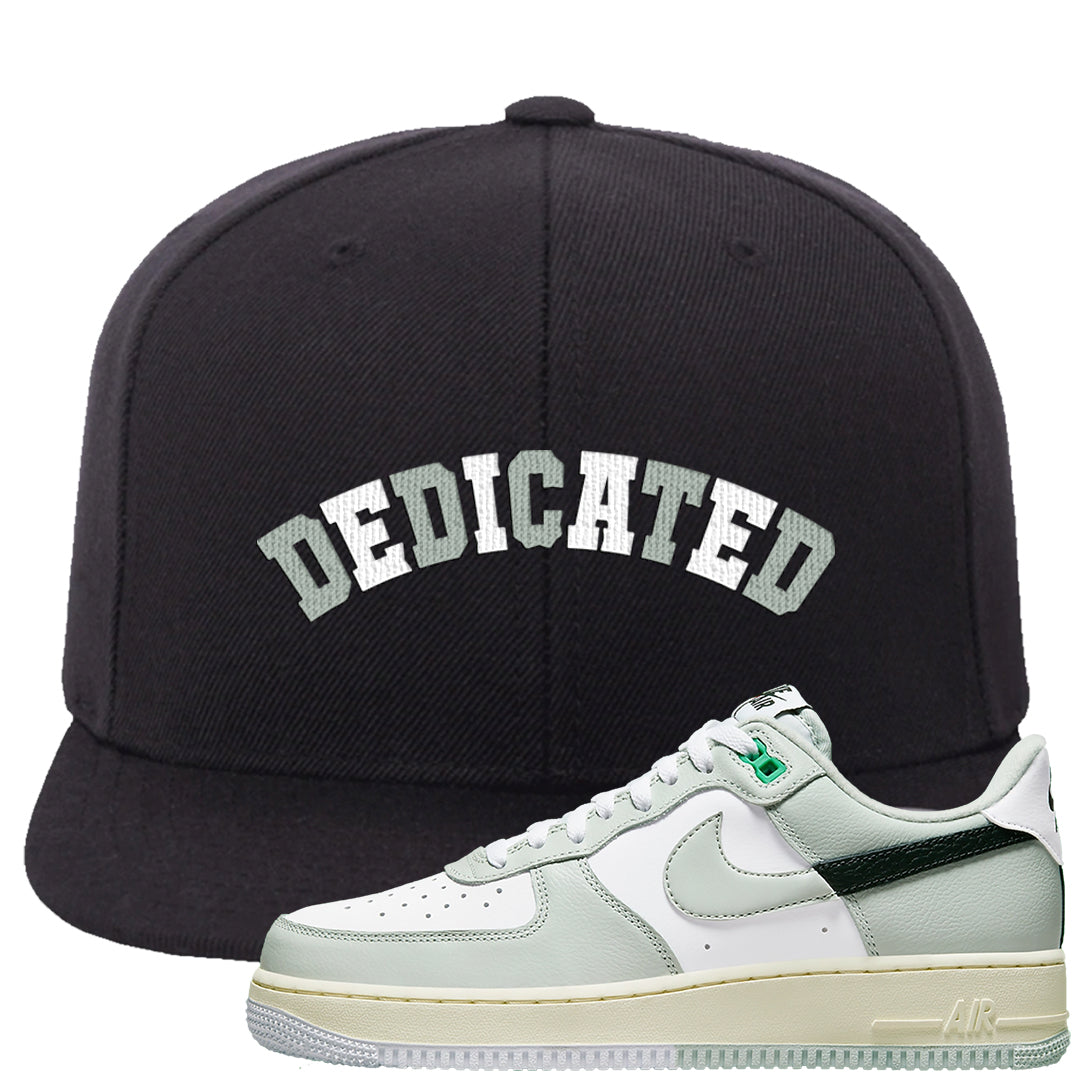 Split Grey White Black Low 1s Snapback Hat | Dedicated, Black