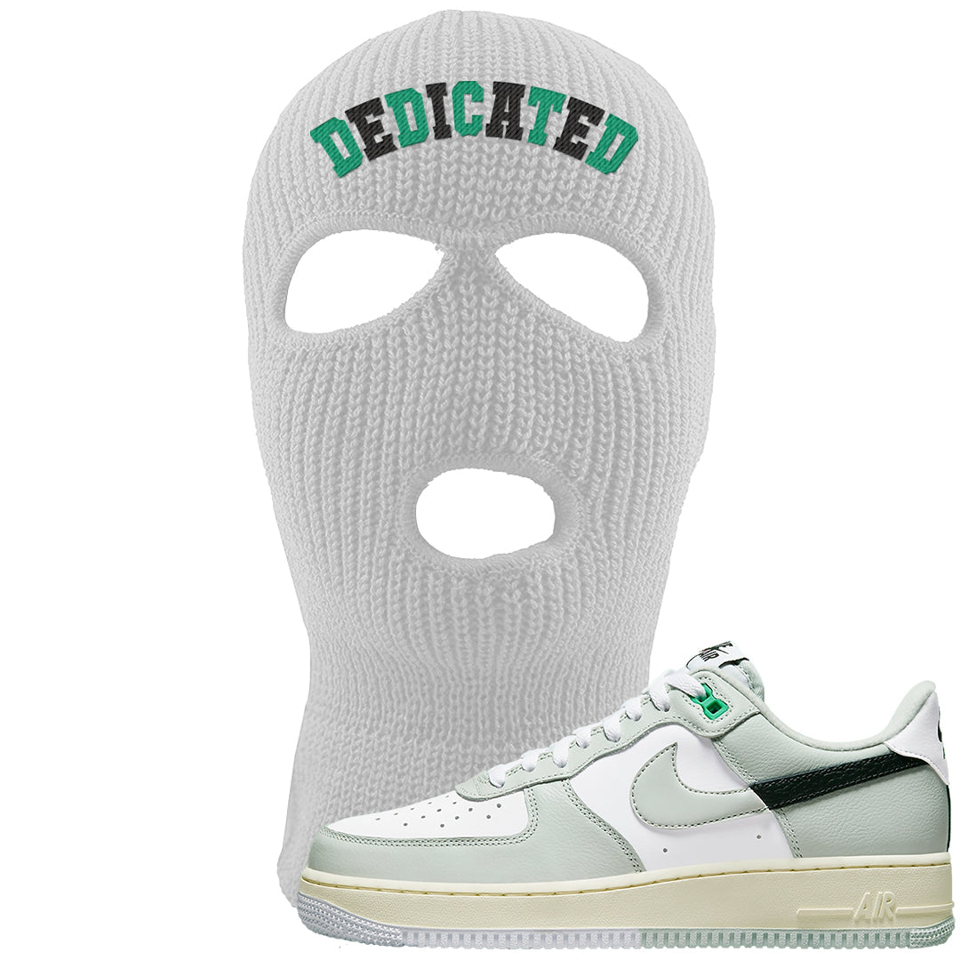 Split Grey White Black Low 1s Ski Mask | Dedicated, White