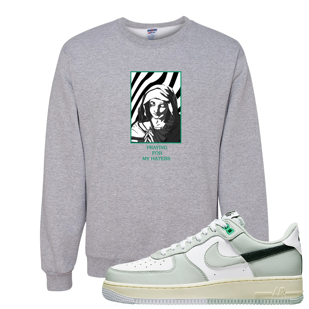 Split Grey White Black Low 1s Crewneck Sweatshirt | God Told Me, Ash