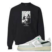 Split Grey White Black Low 1s Crewneck Sweatshirt | God Told Me, Black