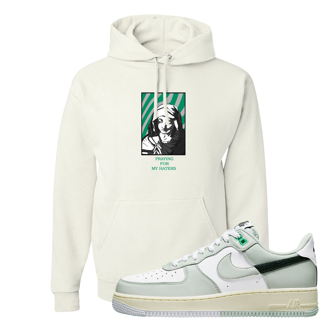 Split Grey White Black Low 1s Hoodie | God Told Me, White