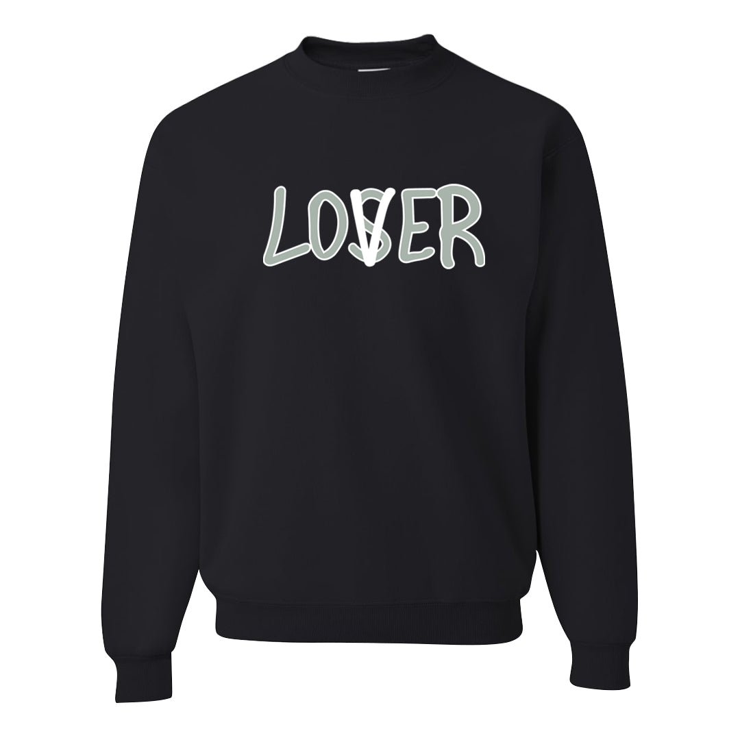 Split Grey White Black Low 1s Crewneck Sweatshirt | Lover, Black