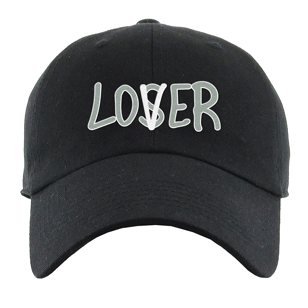 Split Grey White Black Low 1s Dad Hat | Lover, Black