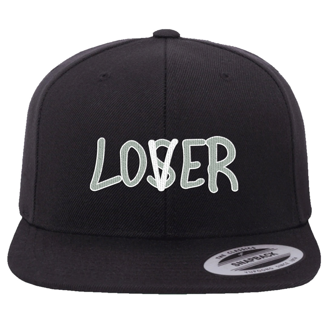 Split Grey White Black Low 1s Snapback Hat | Lover, Black