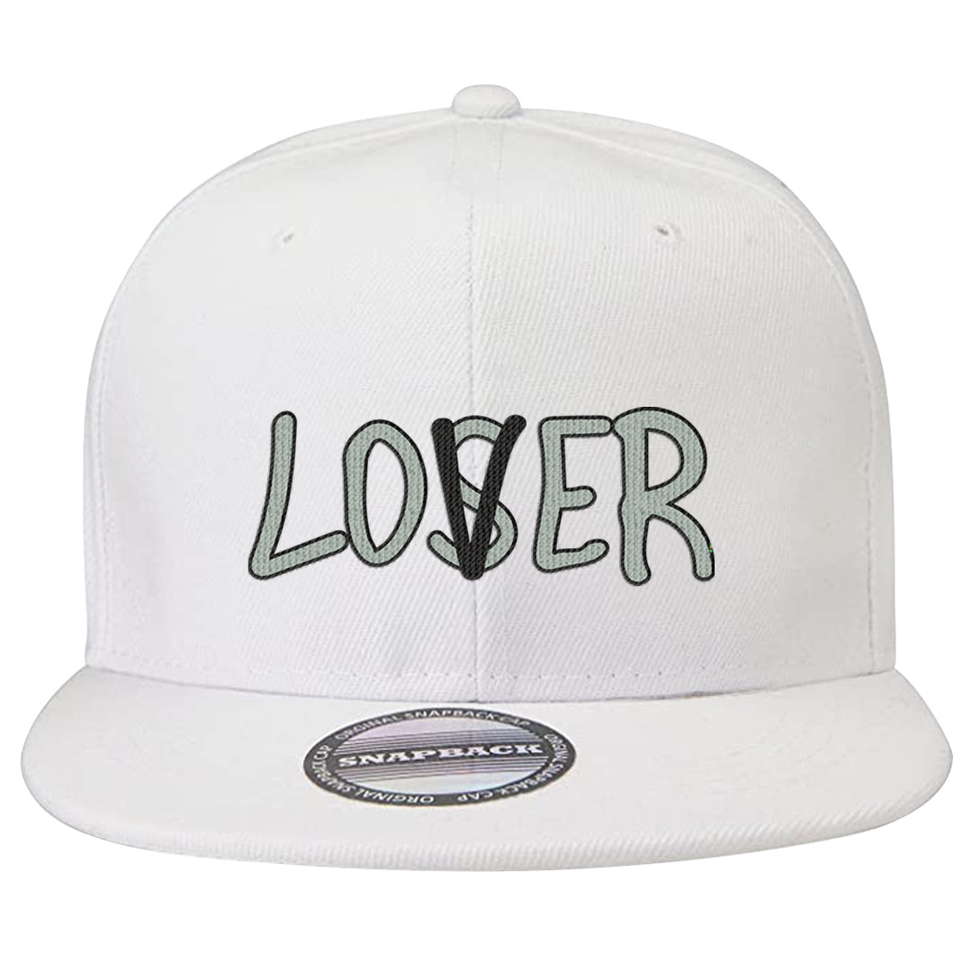 Split Grey White Black Low 1s Snapback Hat | Lover, White