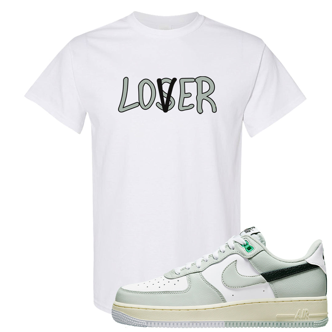Split Grey White Black Low 1s T Shirt | Lover, White