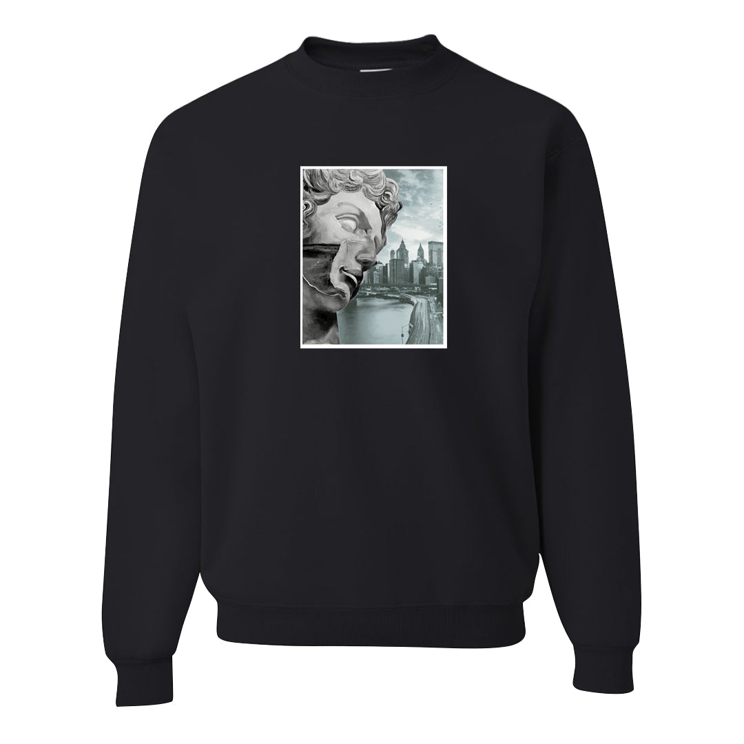 Split Grey White Black Low 1s Crewneck Sweatshirt | Miguel, Black