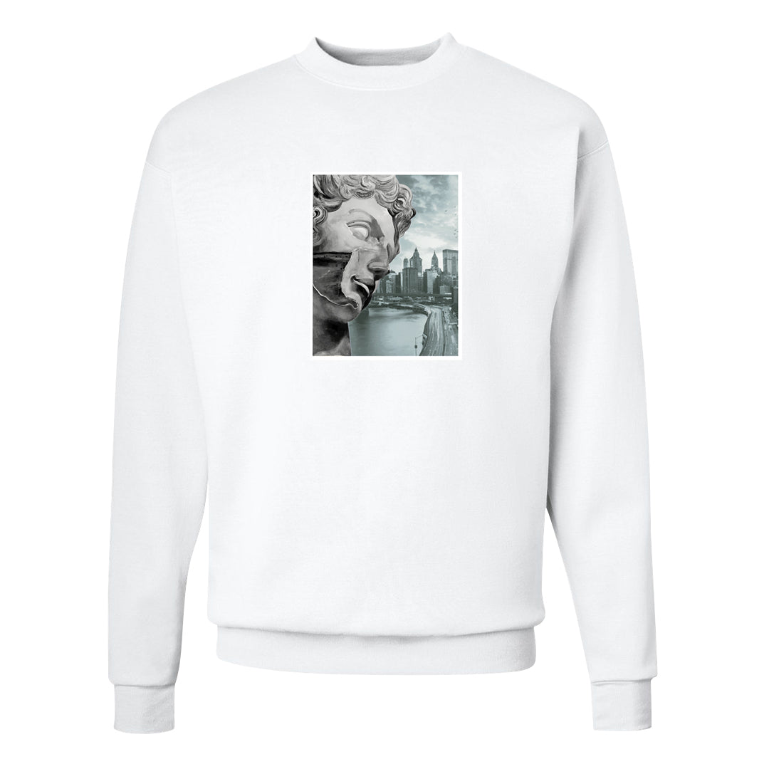 Split Grey White Black Low 1s Crewneck Sweatshirt | Miguel, White