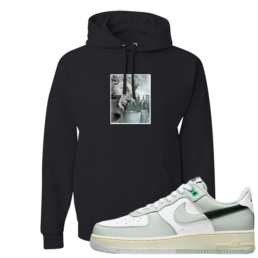 Split Grey White Black Low 1s Hoodie | Miguel, Black