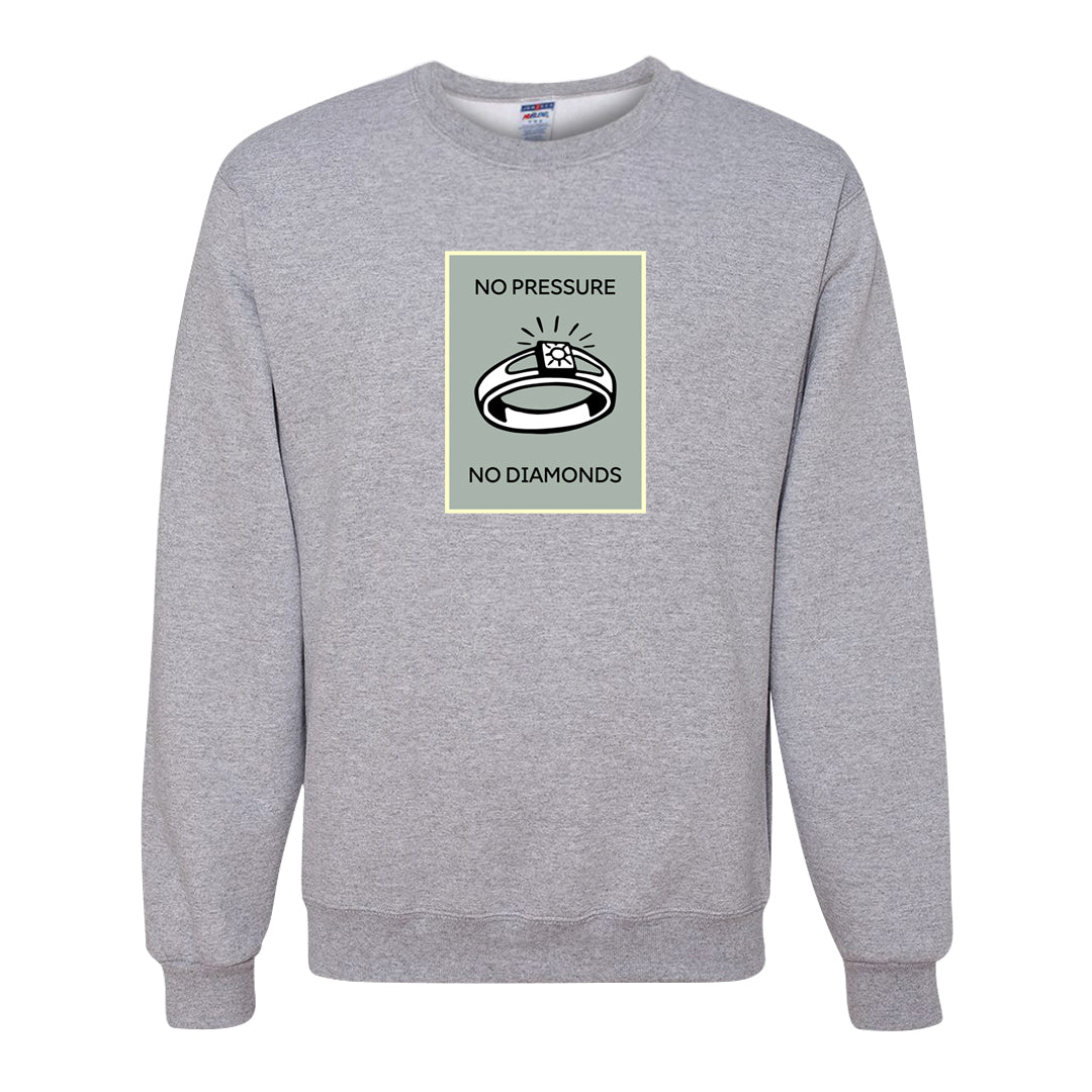 Split Grey White Black Low 1s Crewneck Sweatshirt | No Pressure No Diamond, Ash