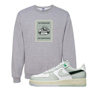 Split Grey White Black Low 1s Crewneck Sweatshirt | No Pressure No Diamond, Ash