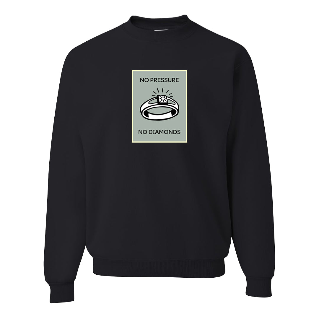 Split Grey White Black Low 1s Crewneck Sweatshirt | No Pressure No Diamond, Black