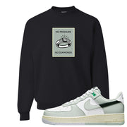 Split Grey White Black Low 1s Crewneck Sweatshirt | No Pressure No Diamond, Black