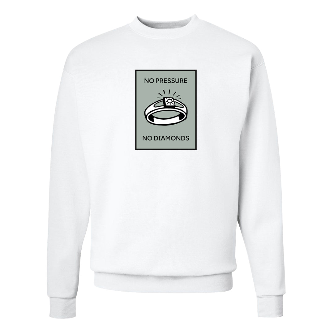 Split Grey White Black Low 1s Crewneck Sweatshirt | No Pressure No Diamond, White