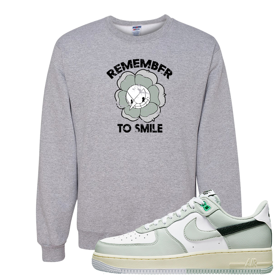 Split Grey White Black Low 1s Crewneck Sweatshirt | Remember To Smile, Ash