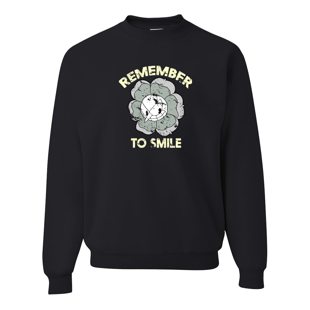 Split Grey White Black Low 1s Crewneck Sweatshirt | Remember To Smile, Black