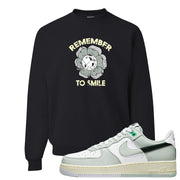 Split Grey White Black Low 1s Crewneck Sweatshirt | Remember To Smile, Black