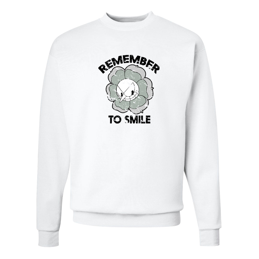 Split Grey White Black Low 1s Crewneck Sweatshirt | Remember To Smile, White