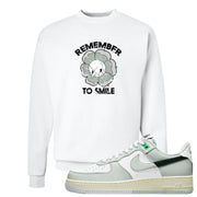 Split Grey White Black Low 1s Crewneck Sweatshirt | Remember To Smile, White