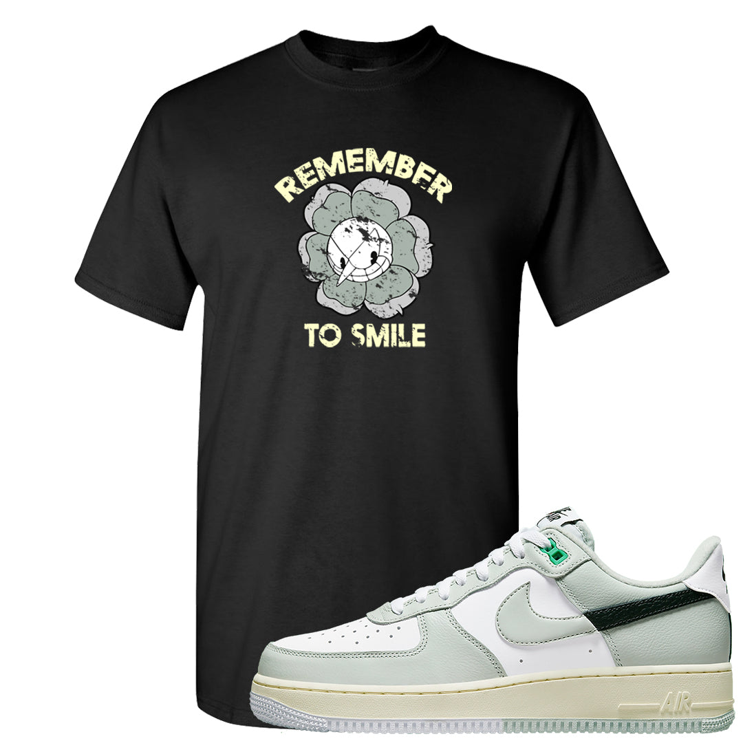 Split Grey White Black Low 1s T Shirt | Remember To Smile, Black