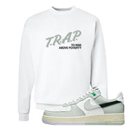 Split Grey White Black Low 1s Crewneck Sweatshirt | Trap To Rise Above Poverty, White