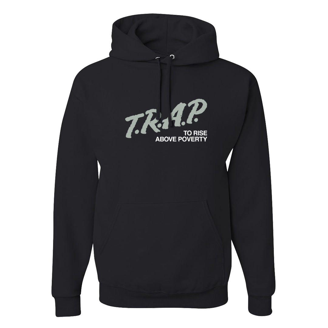 Split Grey White Black Low 1s Hoodie | Trap To Rise Above Poverty, Black