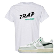 Split Grey White Black Low 1s T Shirt | Trap To Rise Above Poverty, Ash