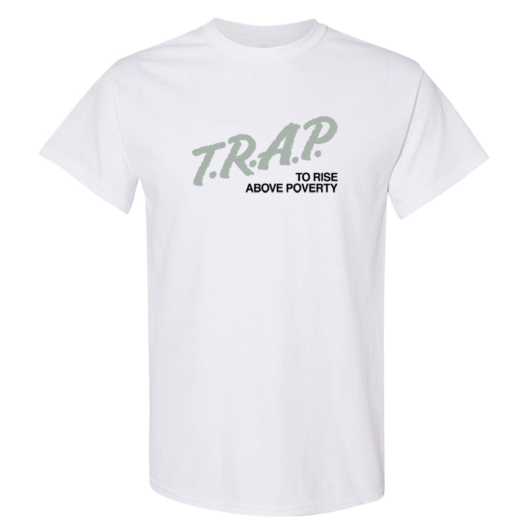 Split Grey White Black Low 1s T Shirt | Trap To Rise Above Poverty, White