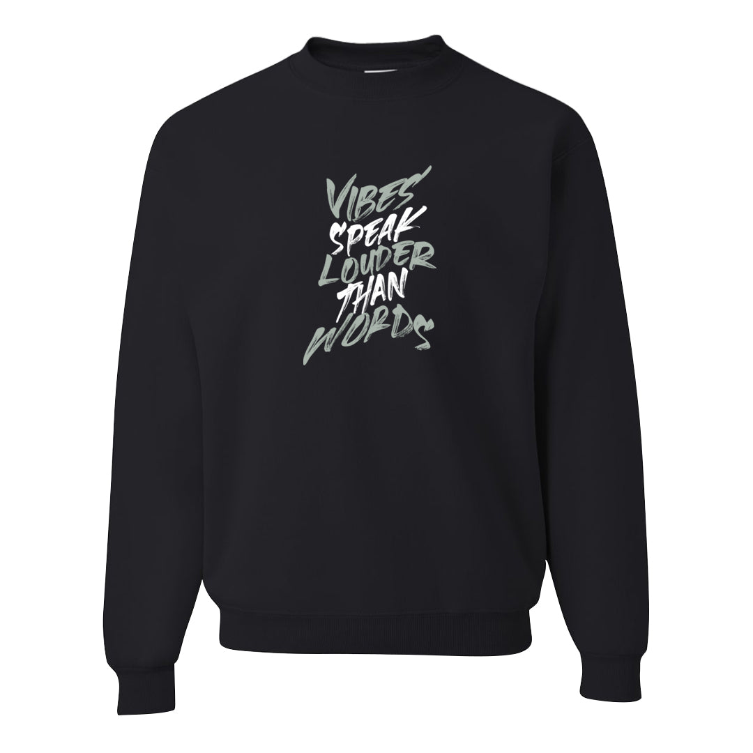 Split Grey White Black Low 1s Crewneck Sweatshirt | Vibes Speak Louder Than Words, Black