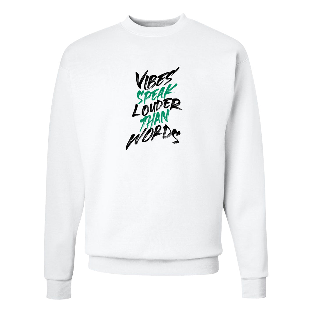 Split Grey White Black Low 1s Crewneck Sweatshirt | Vibes Speak Louder Than Words, White