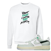 Split Grey White Black Low 1s Crewneck Sweatshirt | Vibes Speak Louder Than Words, White