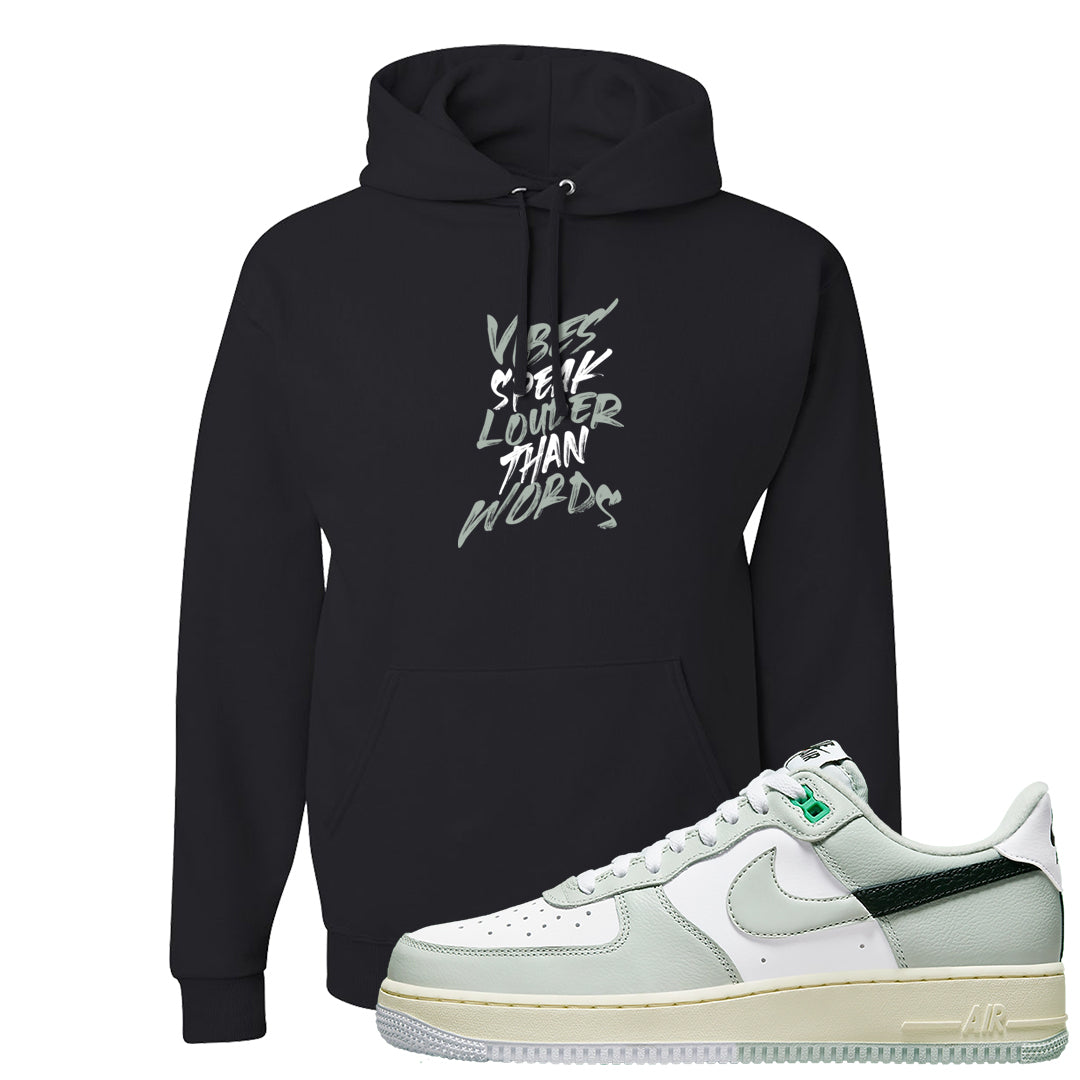 Split Grey White Black Low 1s Hoodie | Vibes Speak Louder Than Words, Black