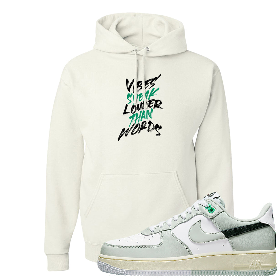 Split Grey White Black Low 1s Hoodie | Vibes Speak Louder Than Words, White