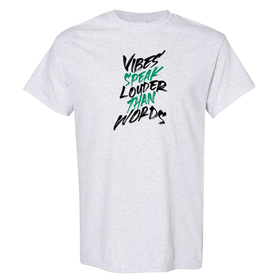 Split Grey White Black Low 1s T Shirt | Vibes Speak Louder Than Words, Ash