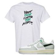 Split Grey White Black Low 1s T Shirt | Vibes Speak Louder Than Words, Ash